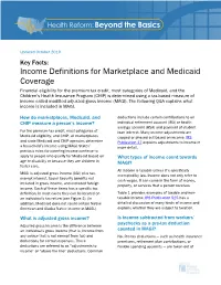 Income Definitions for Marketplace and Medicaid Coverage