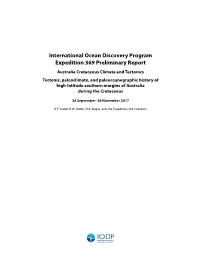 International Ocean Discovery Program Expedition 369 Preliminary Report