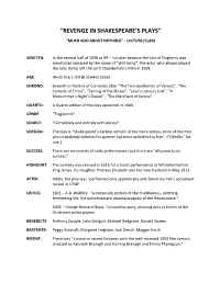 Much Ado About Nothing” – Lecture/Class
