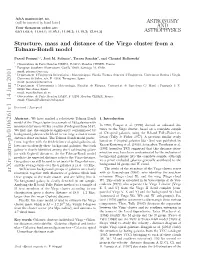 Structure, Mass and Distance of the Virgo Cluster from a Tolman-Bondi