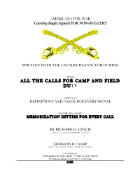 Cavalry Bugle Signals for NON-BUGLERS