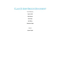 Class D Amp Design Document.Docx.Docx