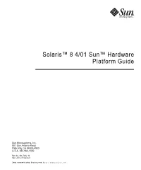 Solaris 8 4/01 Sun Hardware Platform Guide