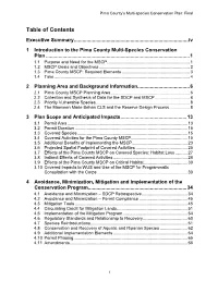 Table of Contents