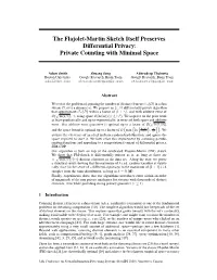 The Flajolet-Martin Sketch Itself Preserves Differential Privacy: Private Counting with Minimal Space