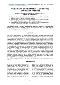 Variability of the Lateral Ligamentous Complex of the Knee