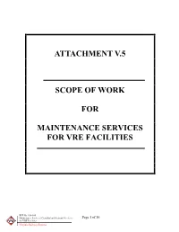 Attachment V.5 Scope of Work for Maintenance Services for Vre Facilities