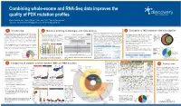 Combining Whole-Exome and RNA-Seq Data Improves the Quality of PDX Mutation Profiles