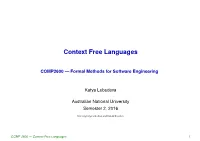 Context Free Languages