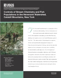 Controls of Stream Chemistry and Fish Populations in the Neversink Watershed, Catskill Mountains, New York