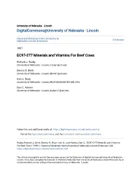 EC97-277 Minerals and Vitamins for Beef Cows