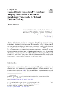 Neuroethics in Educational Technology: Keeping the Brain in Mind When Developing Frameworks for Ethical Decision-Making