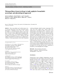 Nitrogen Xuxes from Treefrogs to Tank Epiphytic Bromeliads: an Isotopic and Physiological Approach