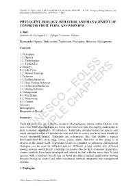 Phylogeny, Biology, Behavior, and Management of Tephritid Fruit Flies: an Overview - J