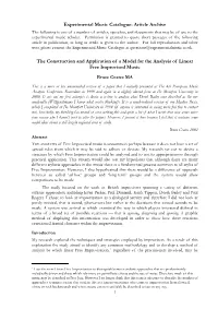 'The Construction and Application of A