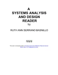 A SYSTEMS ANALYSIS and DESIGN READER By