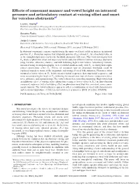 Effects of Consonant Manner and Vowel Height on Intraoral Pressure and Articulatory Contact at Voicing Offset and Onset for Voiceless Obstruentsa)