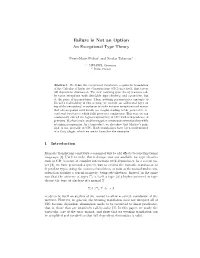Failure Is Not an Option an Exceptional Type Theory