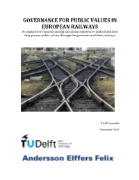 Governance for Public Values in European Railways