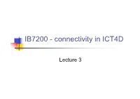 IB7200 - Connectivity in ICT4D