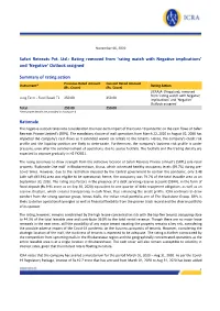 Safari Retreats Pvt. Ltd.: Rating Removed from ‘Rating Watch with Negative Implications’ and ‘Negative’ Outlook Assigned