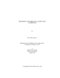 THE THEORY of MATHEMATICAL SUBTRACTION in ARISTOTLE By