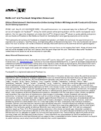 Battle.Net® and Facebook Integration Announced