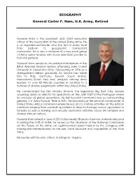 BIOGRAPHY General Carter F. Ham, U.S. Army, Retired