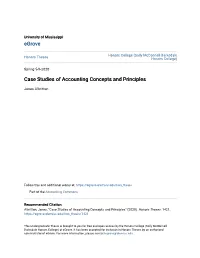 Case Studies of Accounting Concepts and Principles