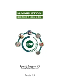 Domestic Extensions SPD Consultation Statement