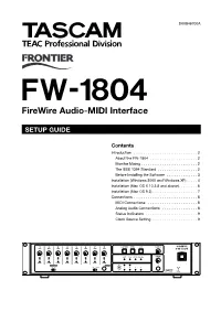FW-1804 Firewire Audio-MIDI Interface