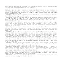 LEGISLATIVE RESOLUTION Mourning the Death of Mickey Scott, Distinguished Citizen and Devoted Member of His Community