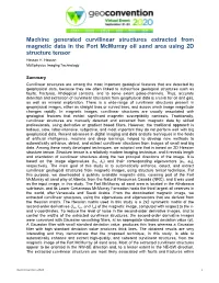 Machine Generated Curvilinear Structures Extracted from Magnetic Data in the Fort Mcmurray Oil Sand Area Using 2D Structure Tensor Hassan H
