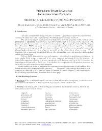 Module 3: Cell Structure and Function