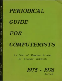 Periodical Guide for Computerists ·