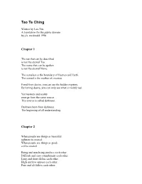 Tao Te Ching
