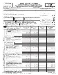 2020 Or Tax Year Beginning , 2020, and Ending , 20 Name of Foundation a Employer Identification Number MCLEAN CONTRIBUTIONSHIP 23-6396940 Number and Street (Or P.O
