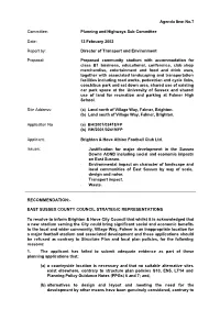 Agenda Item No.7 Committee: Planning and Highways Sub