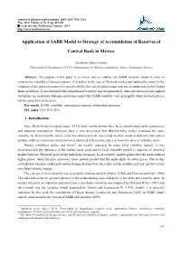 Application of SABR Model to Strategy of Accumulation of Reserves Of