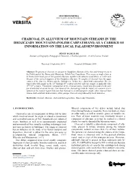 Charcoal in Alluvium of Mountain Streams in the Bieszczady Mountains (Polish Carpathians) As a Carrier of Information on the Local Palaeoenvironment