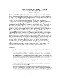 CHRONOLOGY of WAKEUP CALLS Compiled by Colin Fries, NASA History Division Updated 12/26/2013