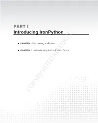 Discovering Ironpython