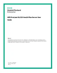 HPE Proliant DL325 Gen10 Plus Server User Guide