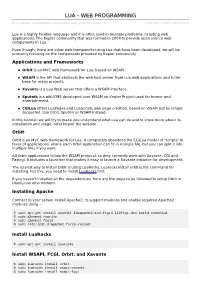 Lua Web Programming