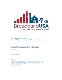 Smart Communities Glossary Version 1