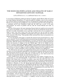 The Reduced Population and Wealth of Early Fifteenth