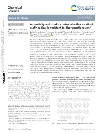 Aromaticity and Sterics Control Whether a Cationic Olefin Radical Is Resistant to Disproportionation
