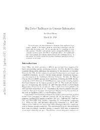 Big Data Challenges in Genome Informatics