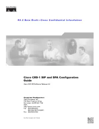 Cisco CRS-1 SIP and SPA Configuration Guide Cisco IOS XR Software Release 3.3