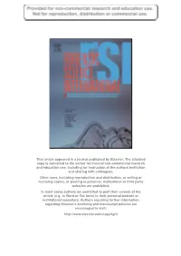 This Article Appeared in a Journal Published by Elsevier. the Attached